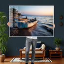 Coastal Fishing Boats Wall Art Canvas Print, Sunset Beach by MyGreatCanvas | Canvas Wall Art Prints | Photo Prints & Wall Decor