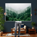 Misty Pine Forest Wall Art Canvas Print, Foggy Evergreen by MyGreatCanvas | Canvas Wall Art Prints | Photo Prints & Wall Decor