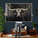 Rustic Longhorn Bull Wall Art Canvas Print – Vintage Western by MyGreatCanvas | Canvas Wall Art Prints | Photo Prints & Wall Decor