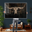 Vintage Longhorn Bull Wall Art Canvas Print – Rustic Western by MyGreatCanvas | Canvas Wall Art Prints | Photo Prints & Wall Decor