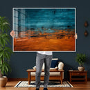 Teal Orange Abstract Wall Art Canvas Print Modern Large by MyGreatCanvas | Canvas Wall Art Prints | Photo Prints & Wall Decor