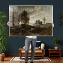 Adolf Dressler Landscape of the Oder River Wall Art Canvas by MyGreatCanvas | Canvas Wall Art Prints | Photo Prints & Wall Decor