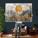 Boho Mountain Landscape Large Wall Art, Horizontal Gold by MyGreatCanvas | Canvas Wall Art Prints | Photo Prints & Wall Decor