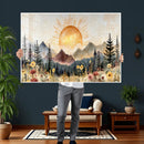 Boho Mountain Landscape Large Wall Art, Horizontal Gold by MyGreatCanvas | Canvas Wall Art Prints | Photo Prints & Wall Decor