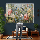 Vintage Birds and Flowers Wall Art Canvas Print, Botanical by MyGreatCanvas | Canvas Wall Art Prints | Photo Prints & Wall Decor