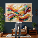 Geometric Abstract Wall Art Canvas Print, Orange Blue by MyGreatCanvas | Canvas Wall Art Prints | Photo Prints & Wall Decor