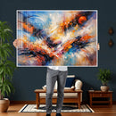 Lyrical Abstraction Wall Art Canvas Print, Orange Blue by MyGreatCanvas | Canvas Wall Art Prints | Photo Prints & Wall Decor