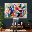 Geometric Abstract Wall Art Canvas Print, Orange Blue by MyGreatCanvas | Canvas Wall Art Prints | Photo Prints & Wall Decor