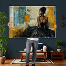 Elegant Woman Canvas Wall Art — Black Gold Gown Fashion by MyGreatCanvas | Canvas Wall Art Prints | Photo Prints & Wall Decor