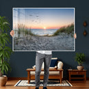 Sandy Dune Path Sunset Canvas Wall Art — Seagulls Beach by MyGreatCanvas | Canvas Wall Art Prints | Photo Prints & Wall Decor