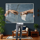 Funny Bathroom Canvas Wall Art, Michelangelo Creation of by MyGreatCanvas | Canvas Wall Art Prints | Photo Prints & Wall Decor