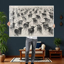 Texas Longhorn Drawing Canvas Wall Art, Western Cattle by MyGreatCanvas | Canvas Wall Art Prints | Photo Prints & Wall Decor