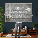 Home Sweet Home Sign Wall Art Canvas Print, Floral Farmhouse by MyGreatCanvas | Canvas Wall Art Prints | Photo Prints & Wall Decor