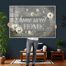 Home Sweet Home Wall Art Canvas Print, Floral Farmhouse by MyGreatCanvas | Canvas Wall Art Prints | Photo Prints & Wall Decor