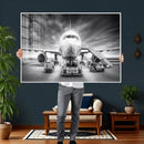 Airplane Wall Art Canvas Print, Black and White Jet Aircraft by MyGreatCanvas | Canvas Wall Art Prints | Photo Prints & Wall Decor