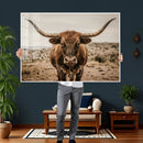 Texas Longhorn Bull Wall Art Canvas Print, Western Farmhouse by MyGreatCanvas | Canvas Wall Art Prints | Photo Prints & Wall Decor