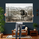 Texas Longhorn Bull Wall Art Canvas Print, Western Farmhouse by MyGreatCanvas | Canvas Wall Art Prints | Photo Prints & Wall Decor