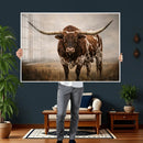 Texas Longhorn Canvas Wall Art Western Bull Desert Moody by MyGreatCanvas | Canvas Wall Art Prints | Photo Prints & Wall Decor