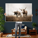 Texas Longhorn Canvas Wall Art Western Bull Desert Moody by MyGreatCanvas | Canvas Wall Art Prints | Photo Prints & Wall Decor