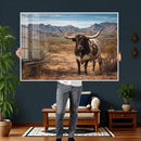 Texas Longhorn Canvas Wall Art Western Bull Desert Moody by MyGreatCanvas | Canvas Wall Art Prints | Photo Prints & Wall Decor