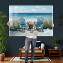 Beach Canvas Wall Art Coastal Adirondack Chairs Ocean by MyGreatCanvas | Canvas Wall Art Prints | Photo Prints & Wall Decor