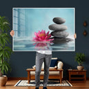 Zen Canvas Wall Art Lotus Flower Stacked Stones Teal Spa by MyGreatCanvas | Canvas Wall Art Prints | Photo Prints & Wall Decor