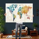 Watercolor World Map Canvas Wall Art Print – Abstract by MyGreatCanvas | Canvas Wall Art Prints | Photo Prints & Wall Decor