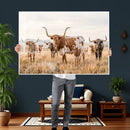 Texas Longhorn Canvas Wall Art, Rustic Farm Animal Photography Print, Farmhouse Country Decor, Western Ranch Art by MyGreatCanvas | Canvas Wall Art Prints | Photo Prints & Wall Decor