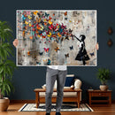 Banksy Wall Art - Banksy Girl and Butterfly Explosion Wall