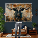 Longhorn Wall Art – Rustic Western Bull Canvas Print, Modern