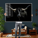 Texas Black Longhorn Bull Wall Art Canvas Print - Western by MyGreatCanvas | Canvas Wall Art Prints | Photo Prints & Wall Decor