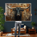 Longhorn Texas Cow Bull Wall Art | Rustic Farmhouse Canvas by MyGreatCanvas | Canvas Wall Art Prints | Photo Prints & Wall Decor