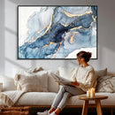 Abstract Art Print - Blue Abstract Canvas Wall Art Print
