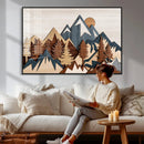 Rustic Abstract Wood Panel Effect Canvas Mountain Range Top by MyGreatCanvas | Canvas Wall Art Prints | Photo Prints & Wall Decor