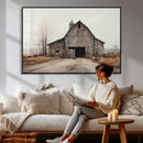 Farmhouse Rustic Barn Wall Art Canvas Print – Framed and