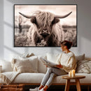 Scottish Cow Longhorn Wall Art Canvas Print