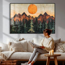 Sunset Mountain Landscape Canvas Wall Art Print - Nature