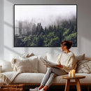 Misty Forest Wall Art | Foggy Forest Canvas Print | Large