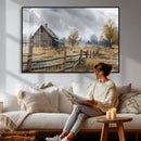 Rustic Autumn Farmhouse Wall Art Canvas Print – Serene