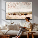 Longhorn Cattle Wall Art Canvas Print – Framed Texas Ranch