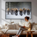 Bison Herd Wall Art Canvas Print, Framed Rustic Wildlife by MyGreatCanvas | Canvas Wall Art Prints | Photo Prints & Wall Decor