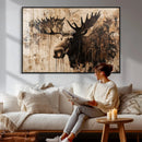 Moose Canvas Wall Art — Rustic Wildlife Painting Print | by MyGreatCanvas | Canvas Wall Art Prints | Photo Prints & Wall Decor