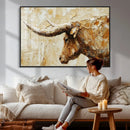 Rustic Longhorn Bull Wall Art Canvas Print – Vintage Western by MyGreatCanvas | Canvas Wall Art Prints | Photo Prints & Wall Decor