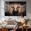 Abstract Longhorn Wall Art Canvas Print – Vintage Western by MyGreatCanvas | Canvas Wall Art Prints | Photo Prints & Wall Decor