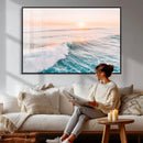 Sunset Surfing Wall Art Canvas Print, Ocean Wave Surfer with by MyGreatCanvas | Canvas Wall Art Prints | Photo Prints & Wall Decor