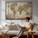 World Map Canvas Print – Framed Travel Map Wall Art for by MyGreatCanvas | Canvas Wall Art Prints | Photo Prints & Wall Decor