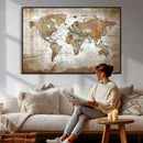 Vibrant Watercolor World Map Canvas Wall Art – Framed Travel by MyGreatCanvas | Canvas Wall Art Prints | Photo Prints & Wall Decor