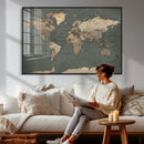 Rustic Black and Wood World Map Canvas Wall Art – Framed by MyGreatCanvas | Canvas Wall Art Prints | Photo Prints & Wall Decor