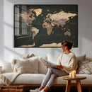 Vintage World Map Canvas Wall Art – Framed Travel Map for by MyGreatCanvas | Canvas Wall Art Prints | Photo Prints & Wall Decor