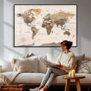 World Map Canvas Print – Framed Detailed Map of the World by MyGreatCanvas | Canvas Wall Art Prints | Photo Prints & Wall Decor
